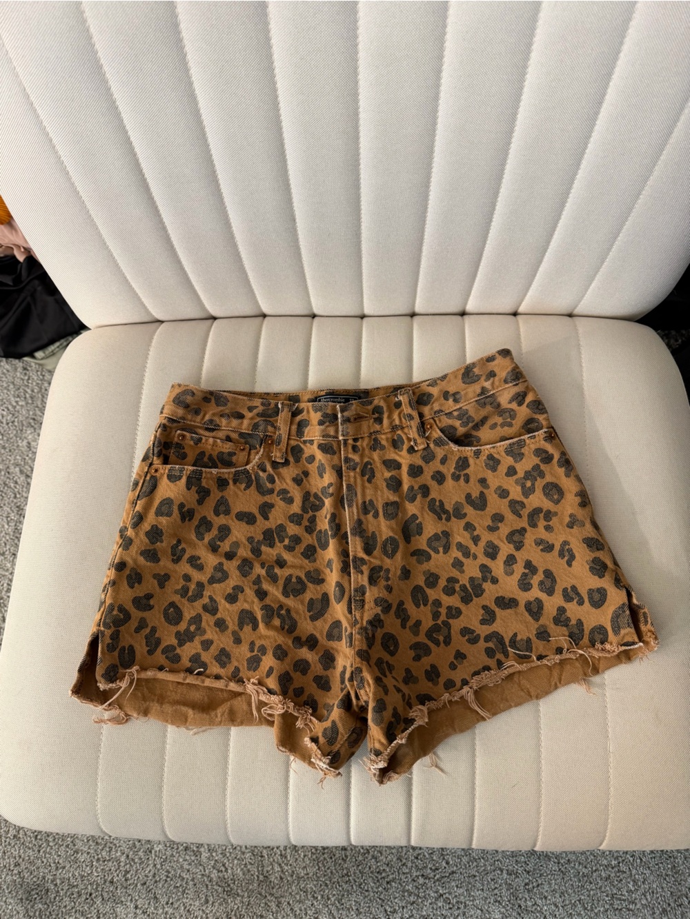 Abercrombie & Fitch Leopard Print Denim Shorts
